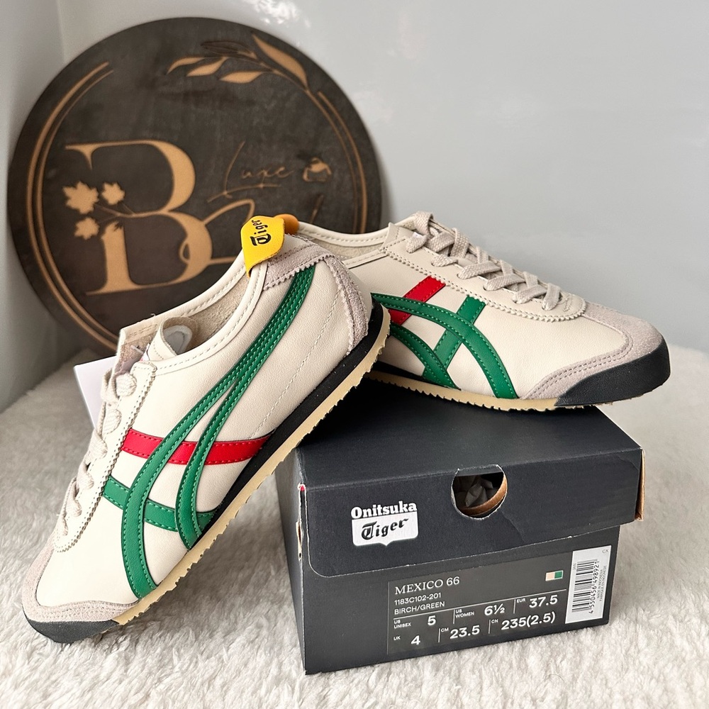 Onitsuka Tiger by Asics Mexico 66 Cream Green Red Sneakers